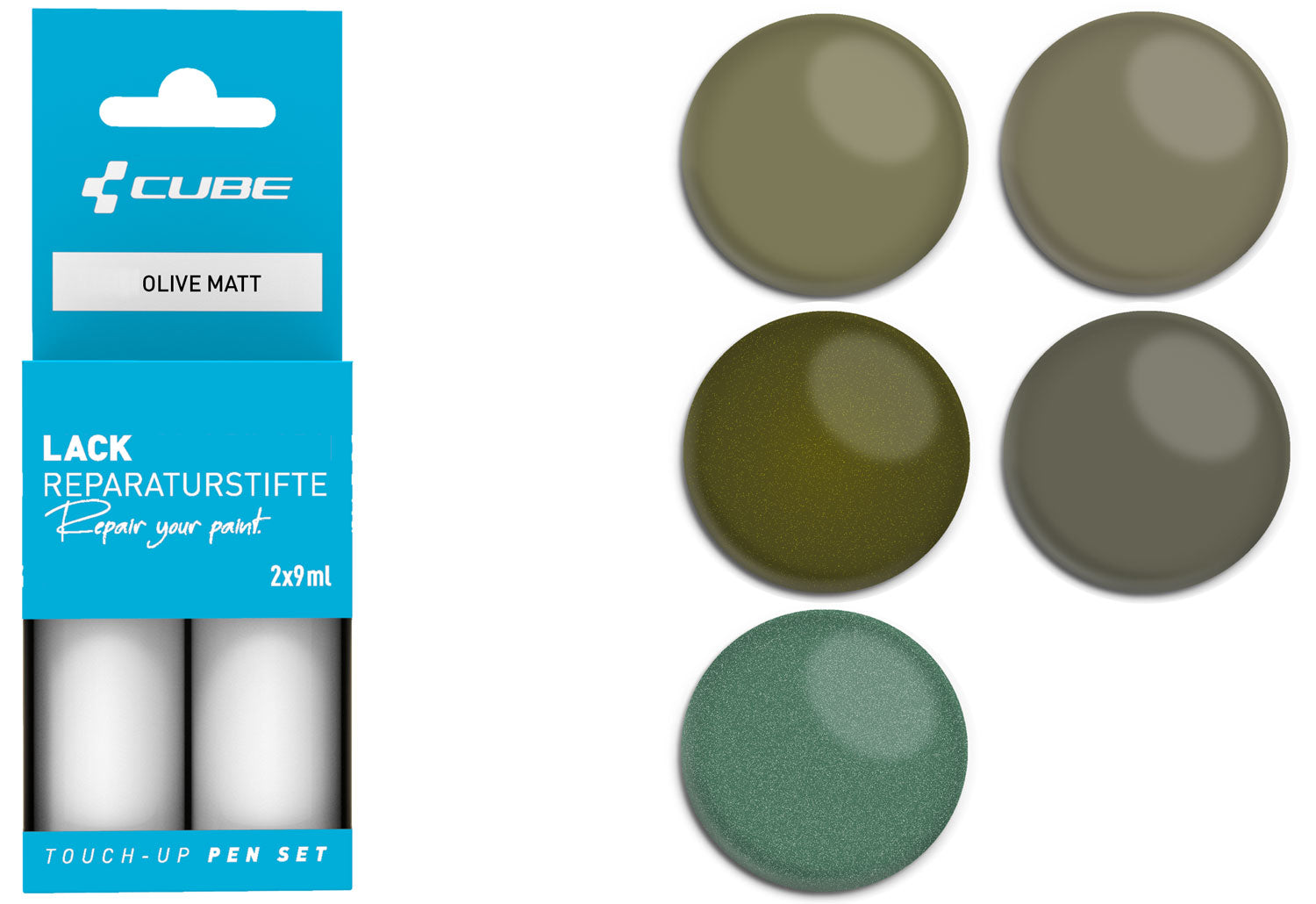 Cube touch-up pen set olive matt | #2401