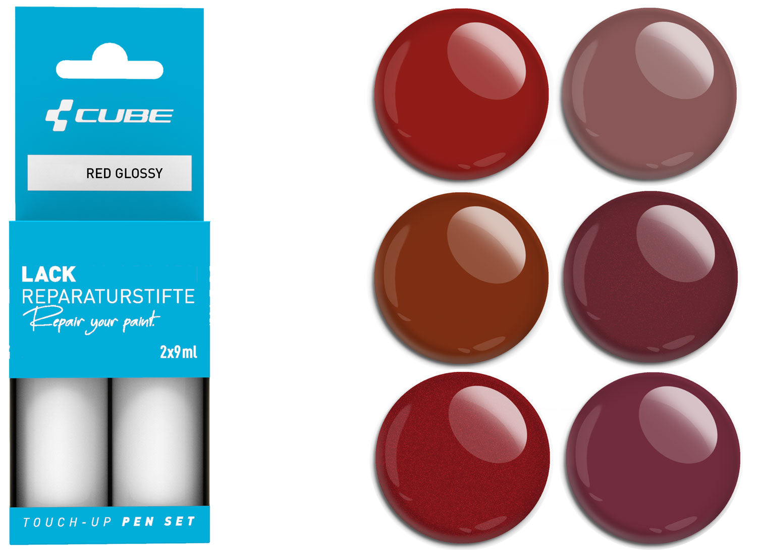Cube touch-up pen set red glossy | #2386