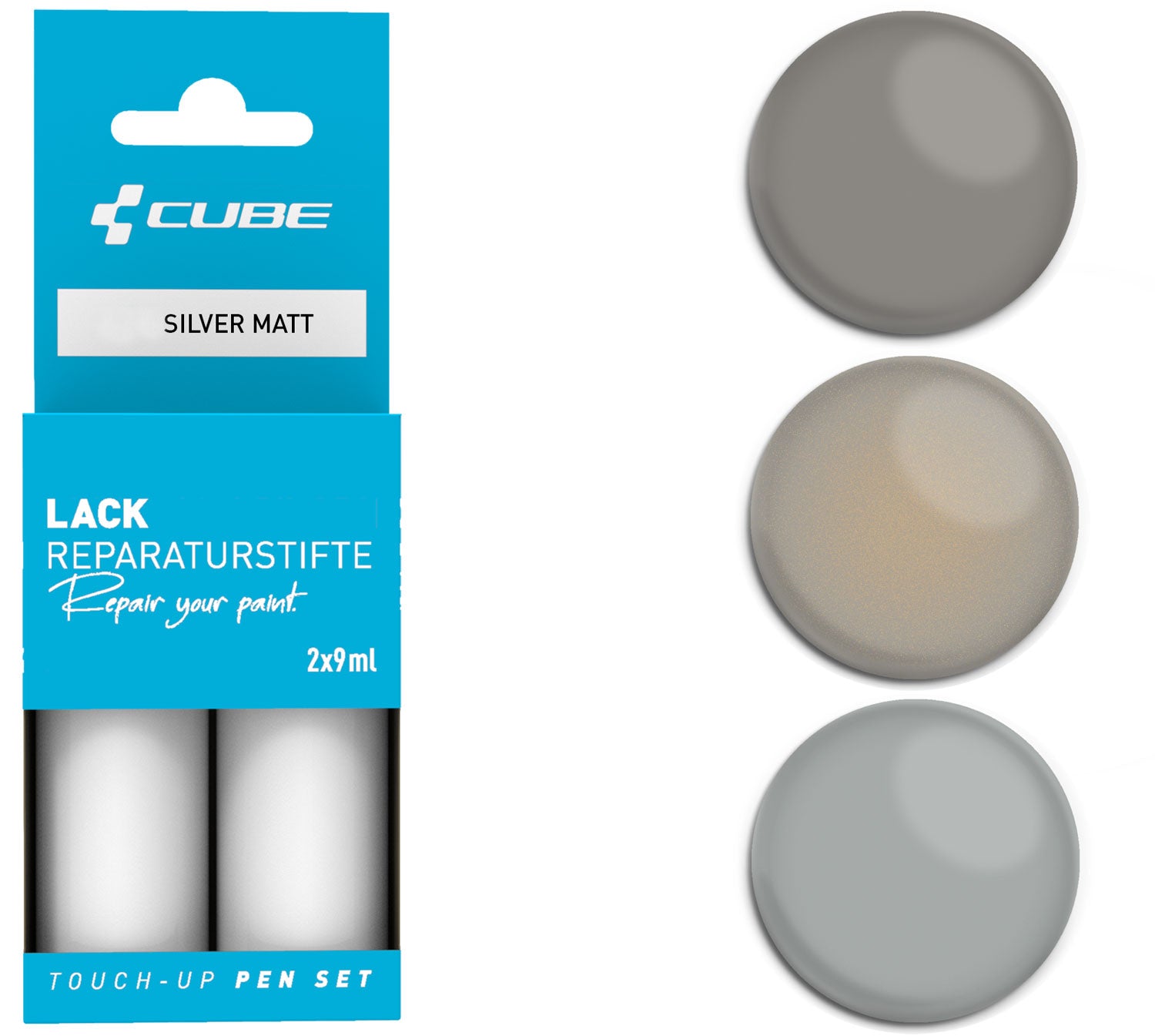 Cube touch-up pen set silver matt | #2308