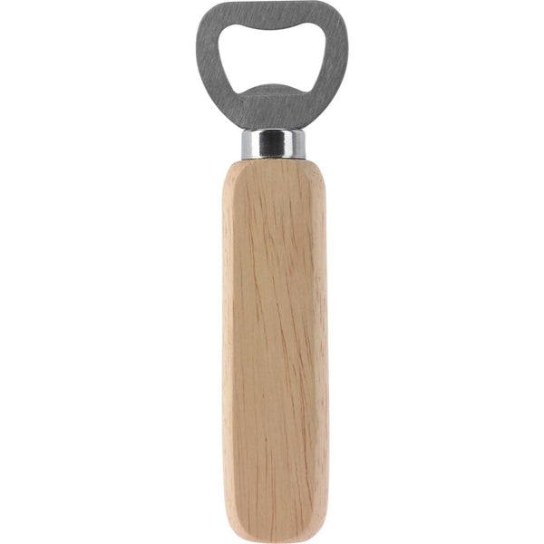 Excellent houseware flesopener rvs met eikenhouten heft