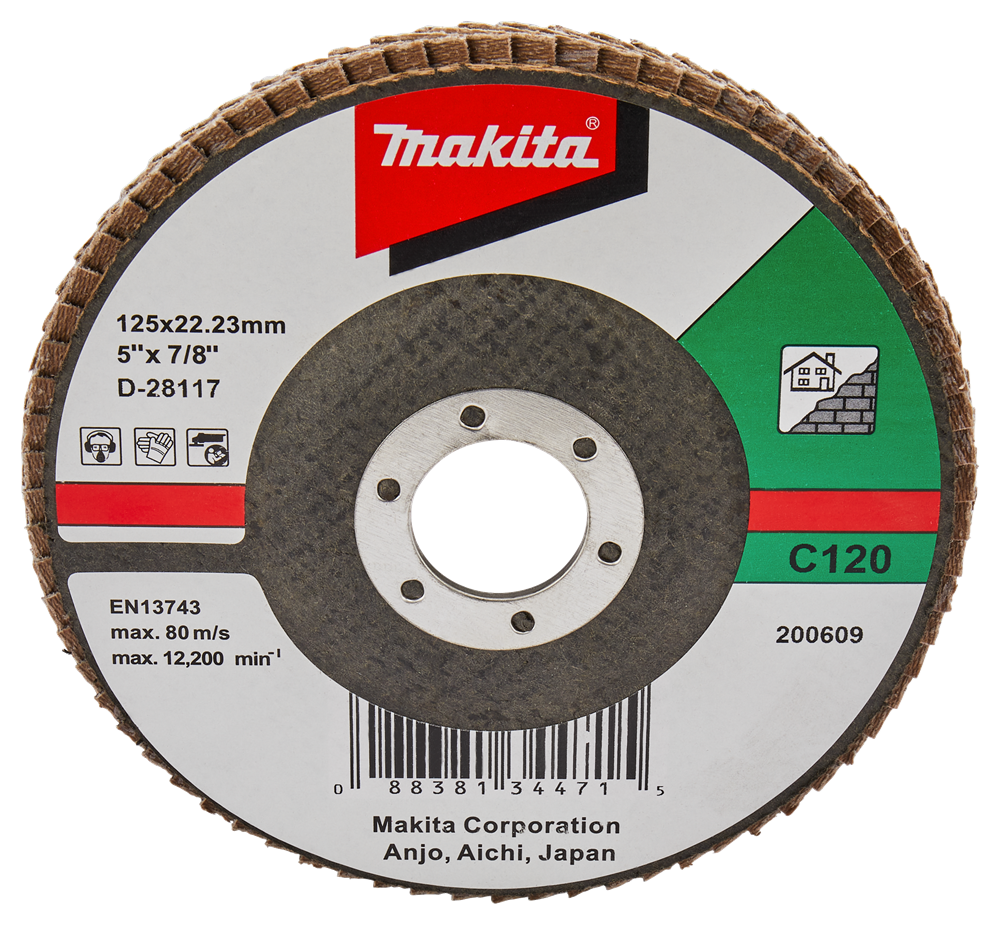 Makita accessoires lamellenschuurschijf 125mm c120 - d-28117 - d-28117