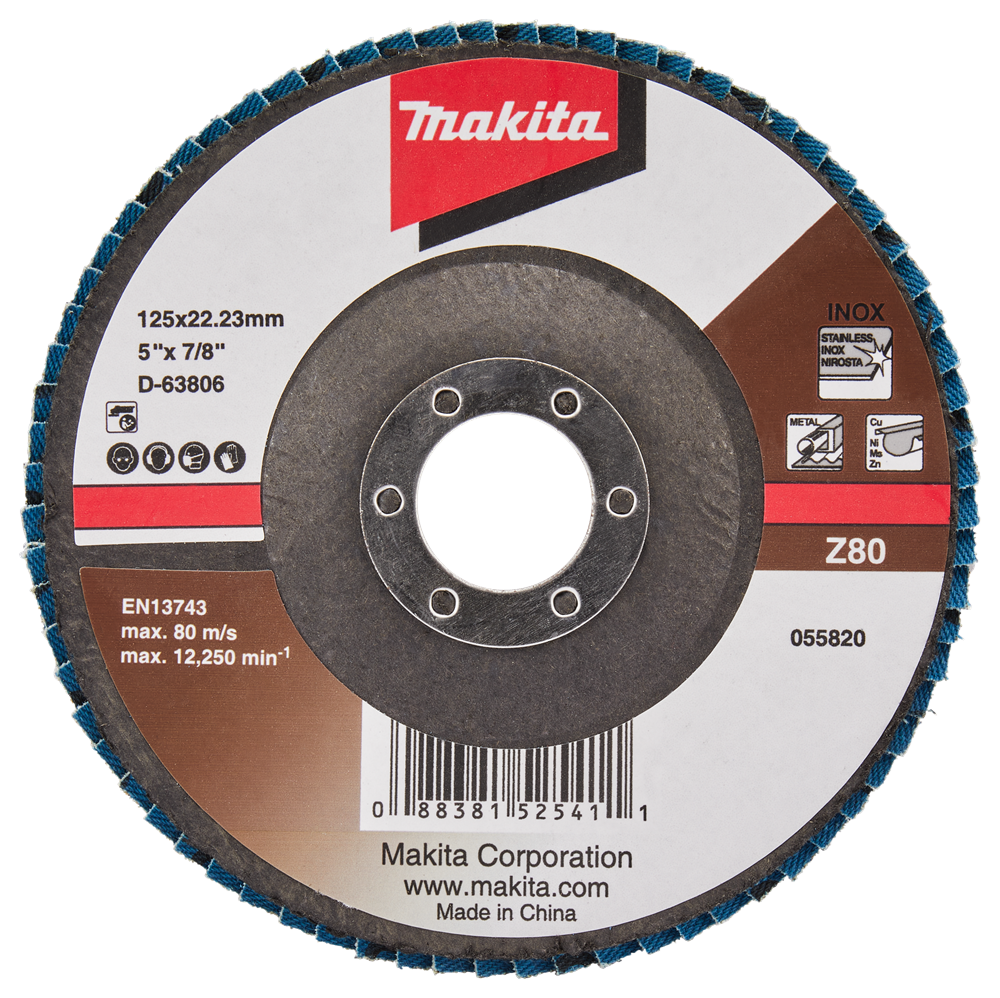 Makita accessoires lamellenschuurschijf 125mm z80 - d-63806 d-63806