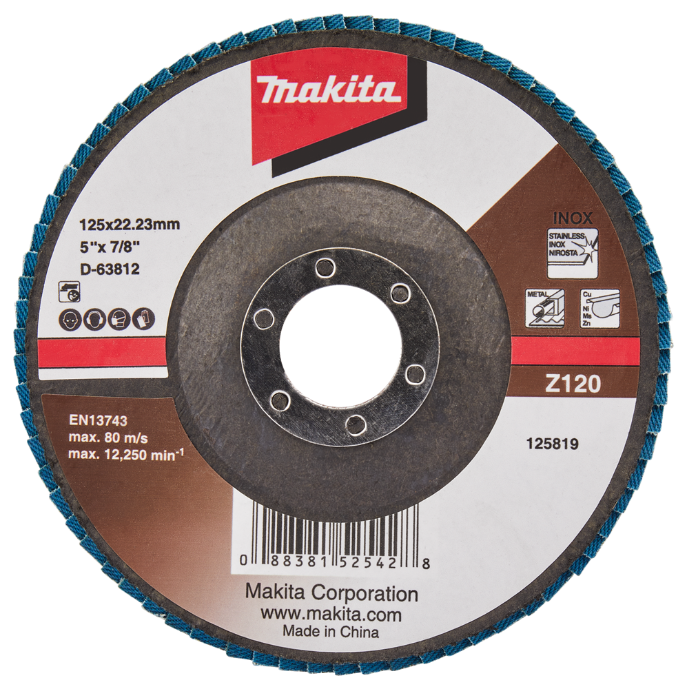 Makita accessoires lamellenschuurschijf 125mm z120 - d-63812 d-63812