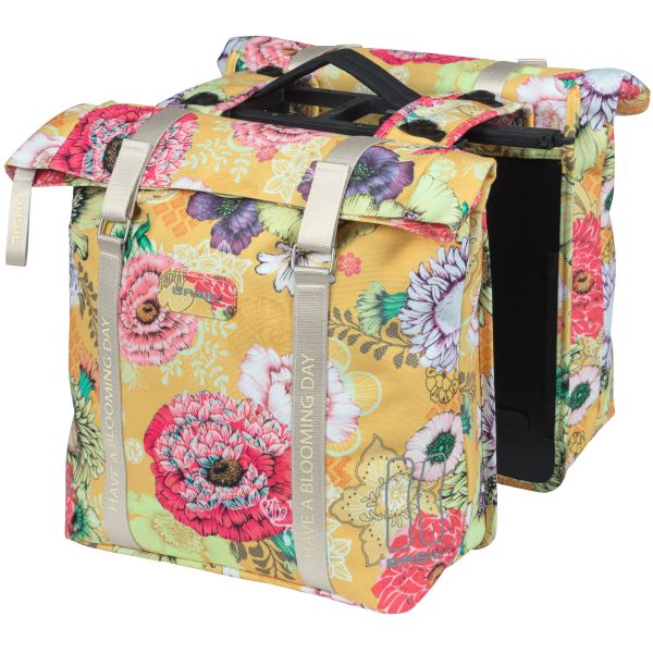 Basil Bloom Field dubbele fietstas, waterdicht, honinggeel, 35L