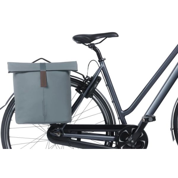 Basil tas city dubbel mik vegan leer | grafietblauw 32l