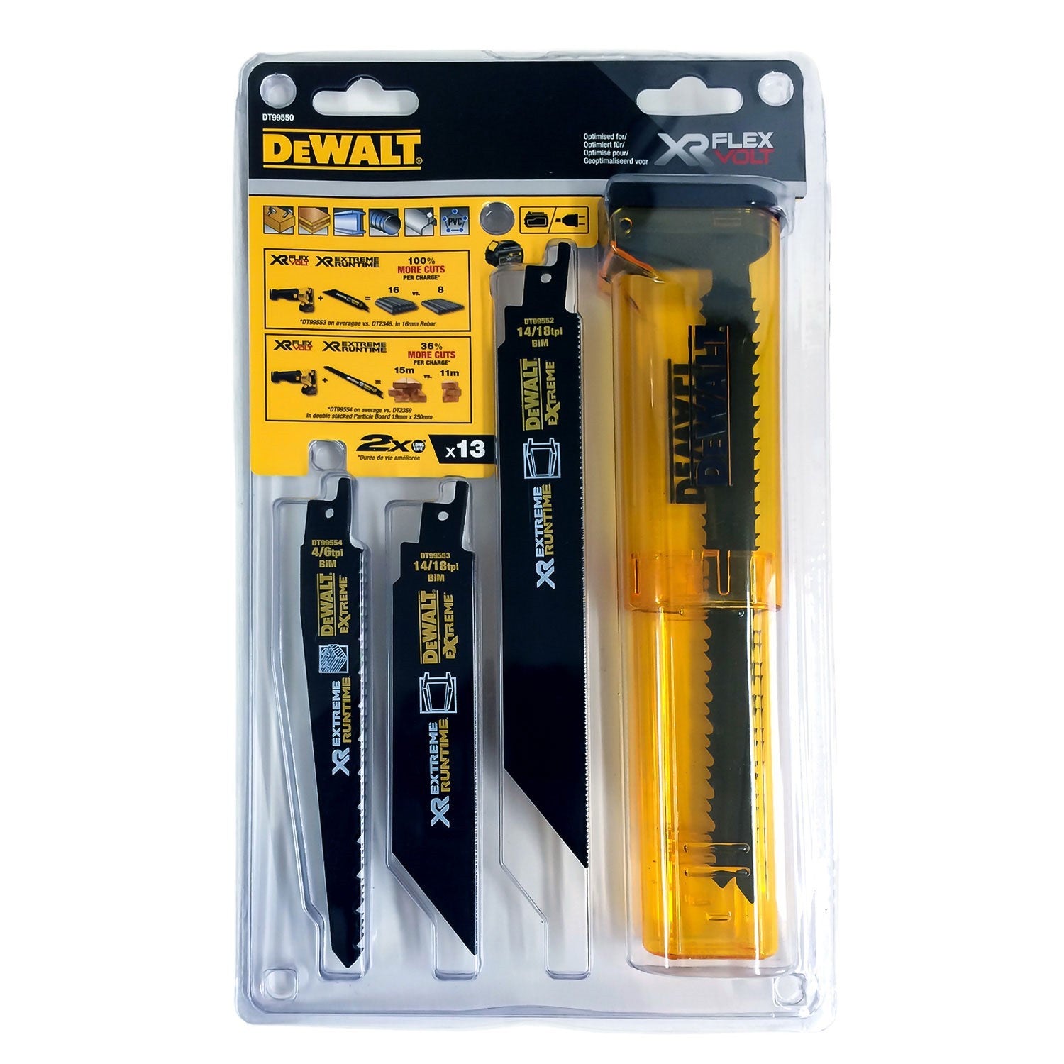 Dewalt accessoires dt99550-qz 13-delige set reciprozaagbladen - dt99550-qz