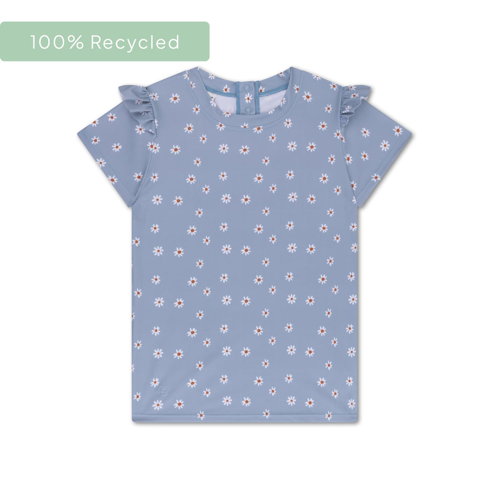 Madeliefjebloem | blauw uv zwemshirt met korte mouwen
