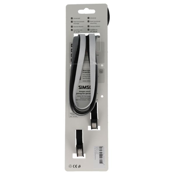 Simson karabijnhaakbinder 71cm zwart wit grijs