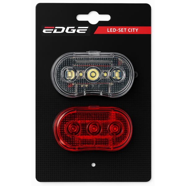 Edge city lighting set - 3 led - front + rear - batteries included