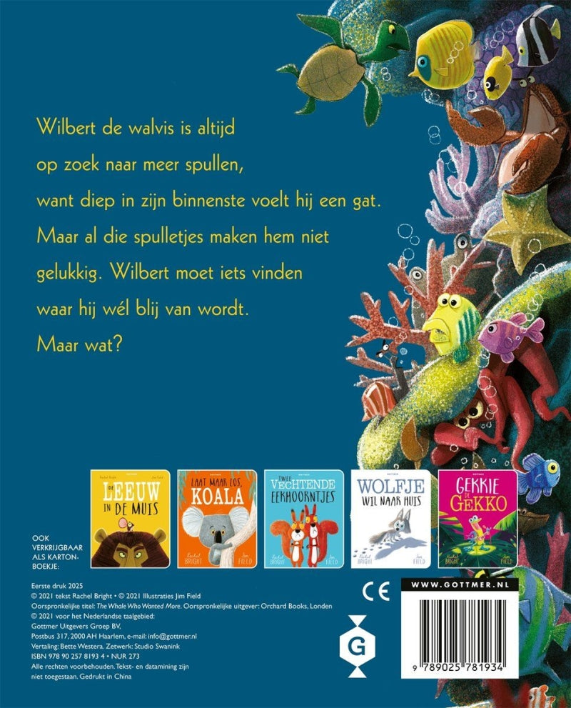 Gottmer de walvis wilde meer ( kartonboek)