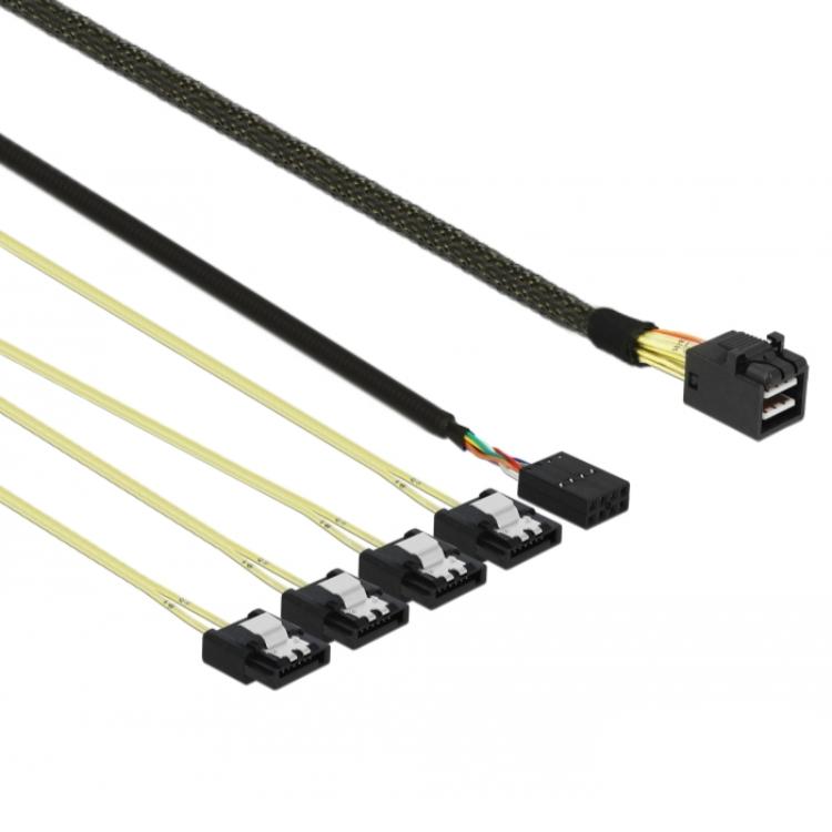 DeLOCK DeLOCK Mini SAS HD SFF-8643 > 4x SATA 7-pins Reverse + Side