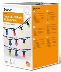 Enzo denver feestverlichting 14m 15 lamps rgb smart wi-fi tuya - 9700095