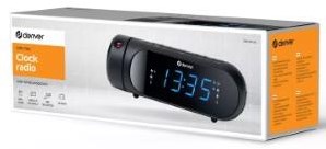 Enzo denver wekkerradio met projectie led dual alarm zwart + usb poort - 8140230