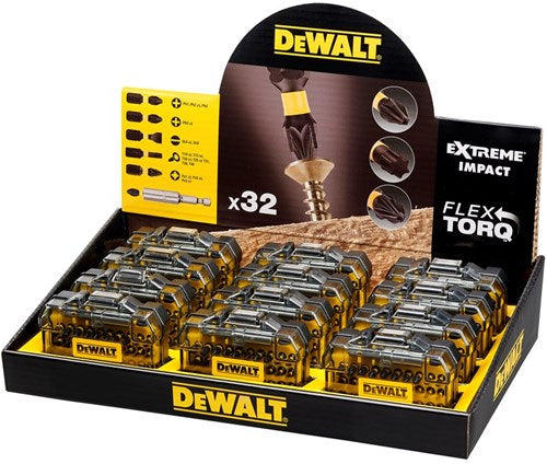 Dewalt accessoires baliedisplay 12x impact torsion compacte 32-delige schroefbitset - dt70523tm-qz