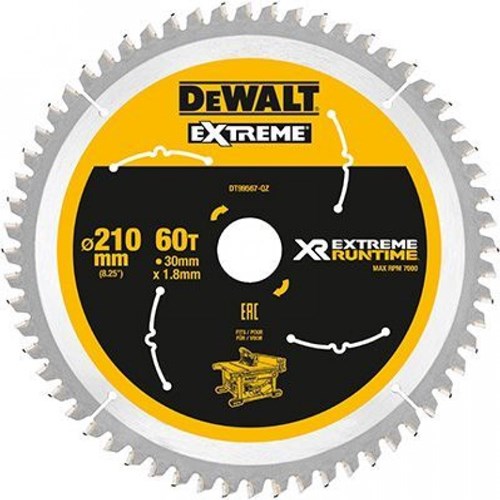Dewalt accessoires dt99567 xr cirkelzaagblad 210x30mm 60 tands - dt99567-qz