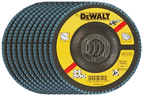Dewalt accessoires lamellen schuurschijf gebogen, ø115mm, k36 - dt3255-qz - 10 stuks - dt3255-qz