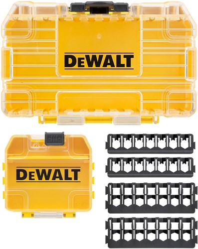 Dewalt accessoires tough case maat klein leeg x1 + tictac leeg x1 + 25 mm 7 stuks houder x2 + 57 mm 7 stuks houder x2 - dt70801-qz