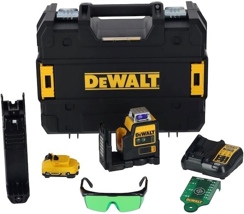 Dewalt dce0811d1g veelzijdige zelfnivellerende 12v kruislijnlaser 360 graden met 2.0ah accu - dce0811d1g-qw