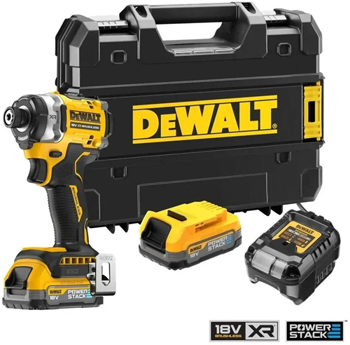 Dewalt dcf860e2t 18v xr brushless accu slagschroevendraaier | 1.7ah powerstack in tstak koffer - dcf860e2t-qw