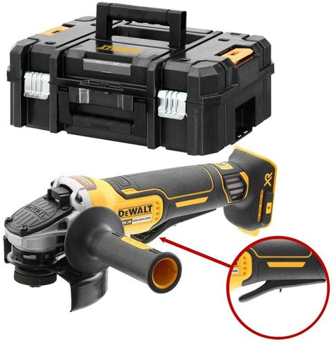 Dewalt dcg406nt-xj xr 18v accu haakse slijper met dodemansschakelaar 125 mm excl. accu's en lader in t-stak koffer - dcg406nt-xj