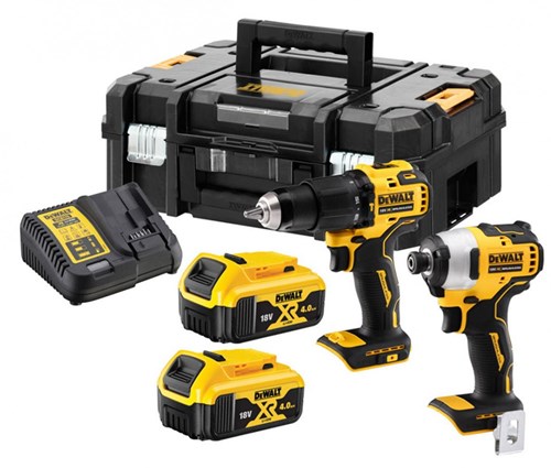 Dewalt dck2062m2t-qw comboset 18v 4,0ah li-ion - dcd709 accuklopboormachine + dcf809 slagschroevendraaier - dck2062m2t-qw