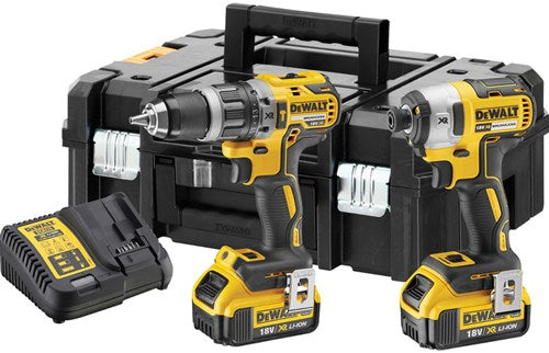 Dewalt dck266m2t accu set | dcd796 + dcf887 in t-stak koffer | 18v 4.0ah li-ion - dck266m2t
