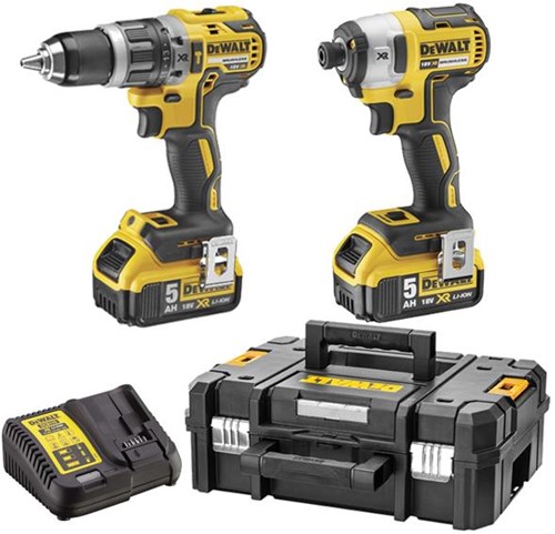 Dewalt dck266p2t accu set | dcd796 + dcf887 in t-stak koffer | 18v 5.0ah li-ion - dck266p2t-qw
