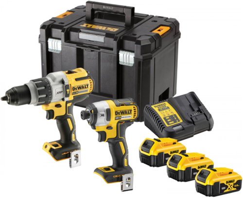 Dewalt dck276p3t | combiset | xrp schroef klopboormachine dcd996 + slagschroevendraaier dcf887 | 18v xr | brushless | 3x5.0ah | in tstak - dck276p3t-qw