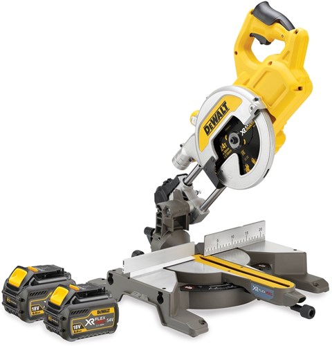Dewalt dcs777t2-qw | xr flexvolt accu afkort- en verstekzaag 54v 216mm in doos (2x 6.0ah accu + dcb118 snellader) - dcs777t2-qw