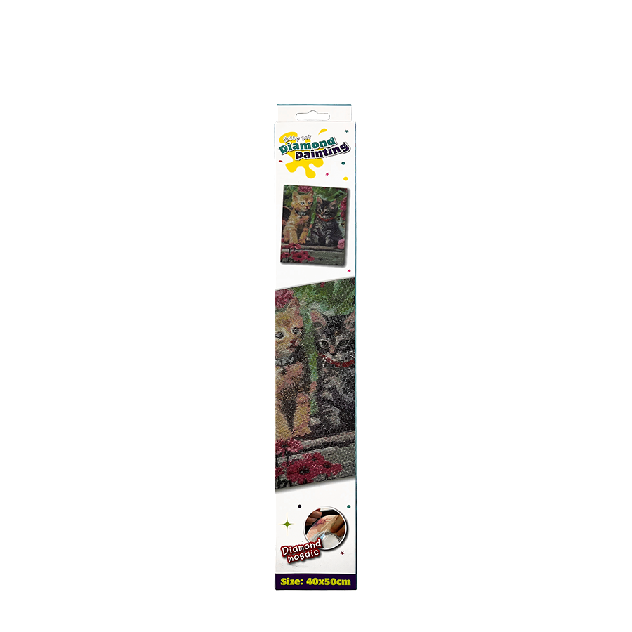 Diamond painting set kitten 40x50cm
