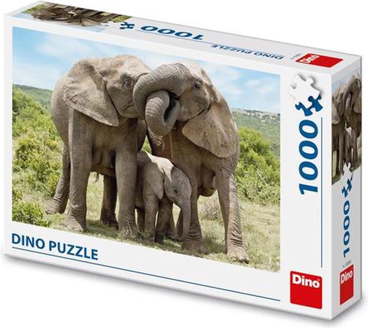 Dinotoys dino puzzel - familie olifanten - 1000 stukjes