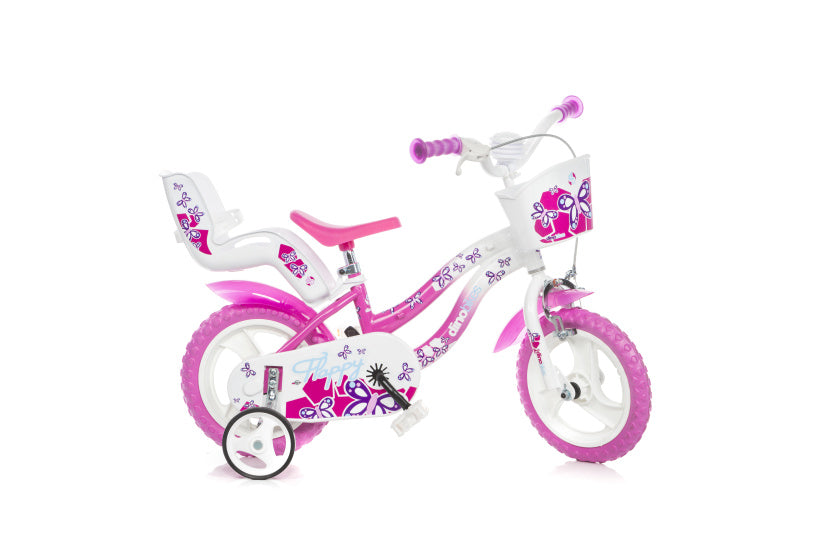Dino flappy 12 inch 21 cm meisjesdoortrapper wit roze