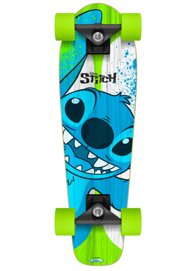 Stitch Skateboard 70 x 20 cm Junior Wit Blauw Groen