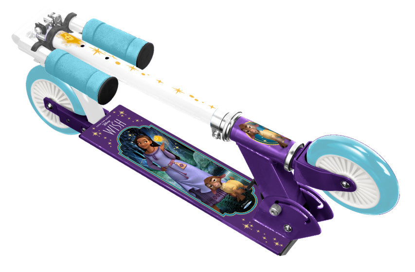 Wish 2-wiel Kinderstep Opvouwbaar Voetrem Paars Blauw