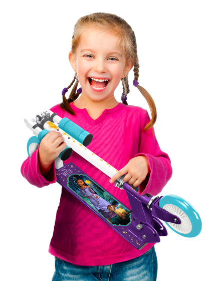 Wish 2-wiel Kinderstep Opvouwbaar Voetrem Paars Blauw