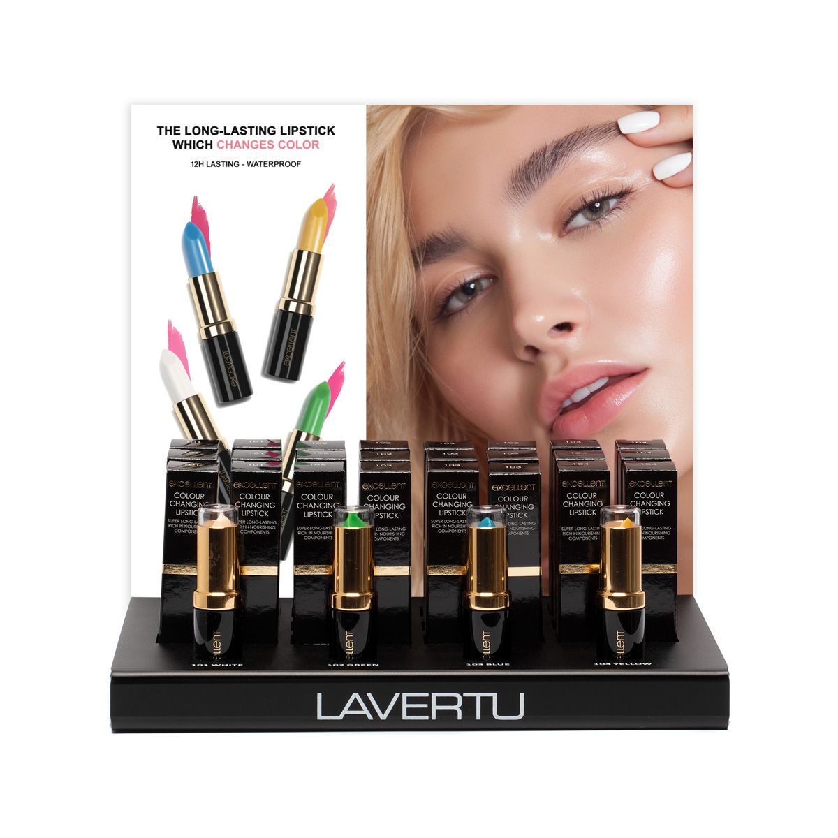 Uitstekende lippenstiftdisplay compleet (24st)