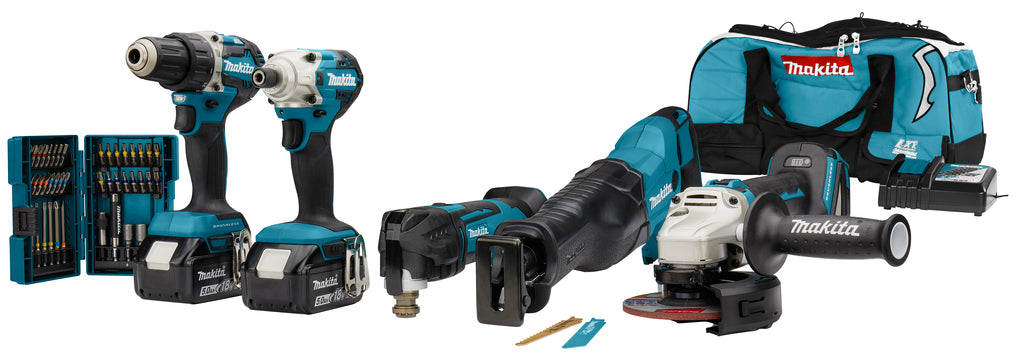 Makita dlx5068tx1 | 18 v combiset | ddf484 | dtd156 | dga504 | djr186 | dtm51 | 5,0 ah accu's (2 st.) | bitset | snellader | tas - dlx5068tx1