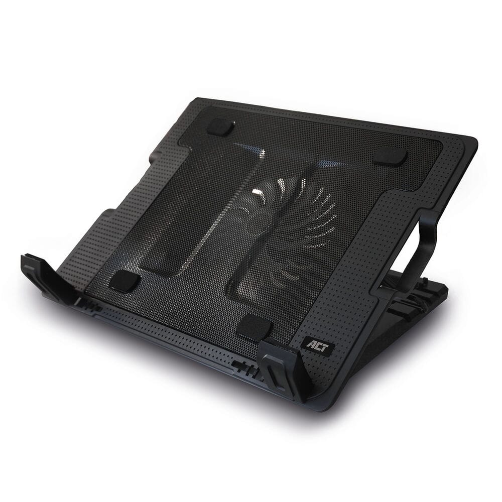 Act connectivity ac8110 laptopstandaard laptopkoeler (zwart, tot 17 in hoogte verstelbaar, 2-poorts hub)