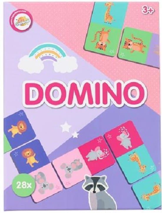 Intro domino spel, raak als eerste al de domino kaarten kwijt, met dieren platen