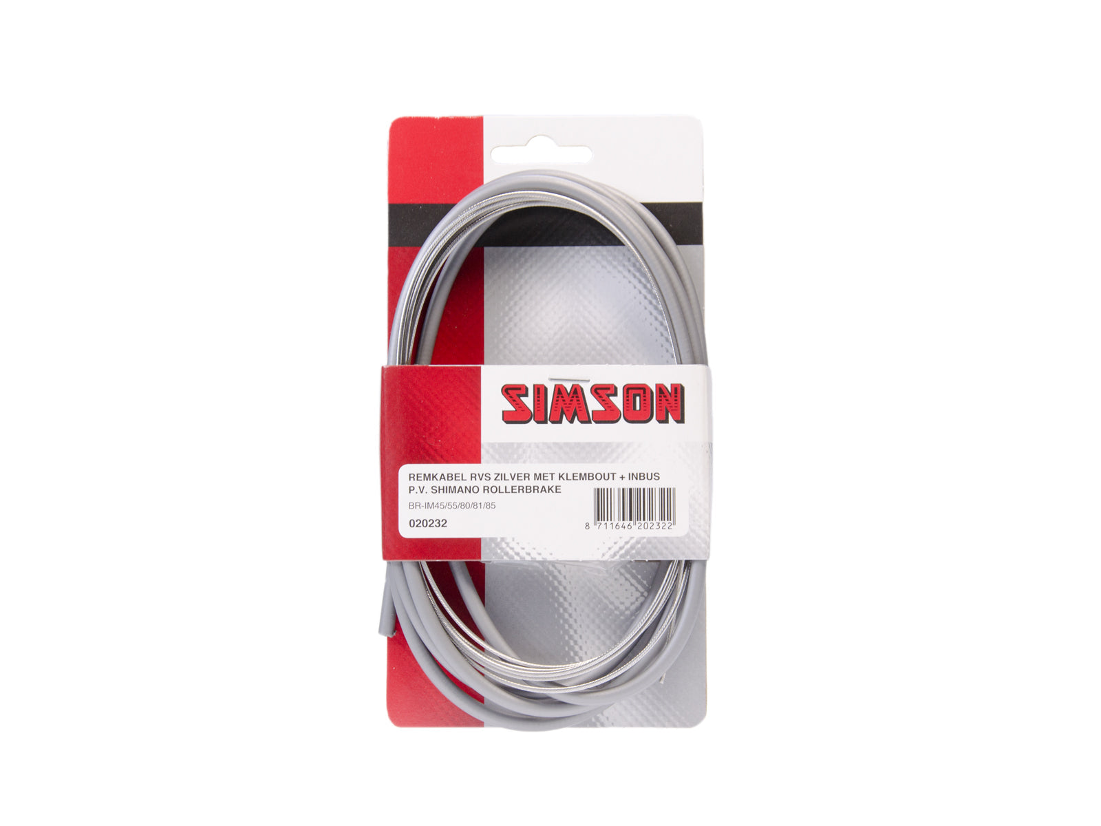 Simson rollerbrake remkabelset compleet RVS grijs op kaart