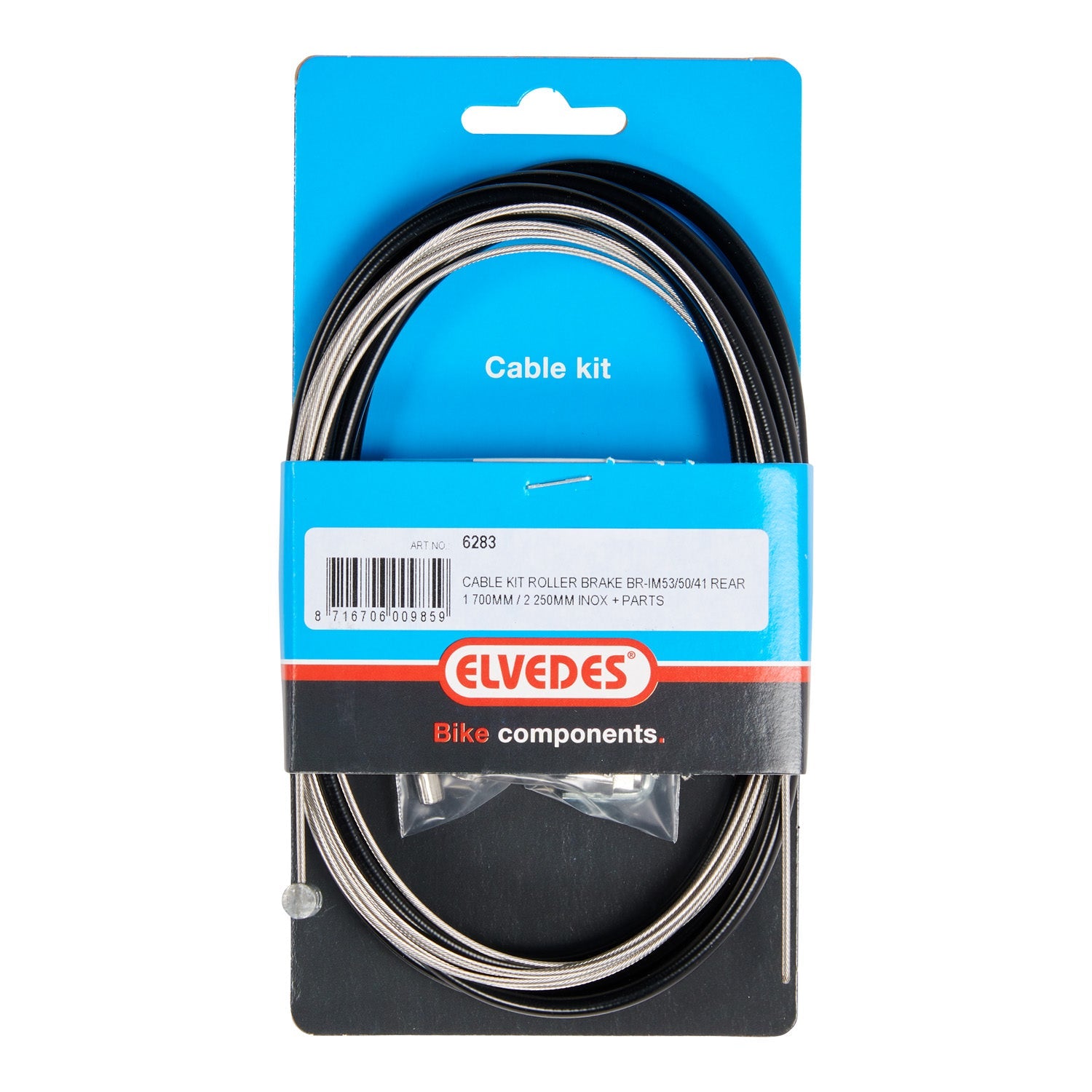 Rollerbrake kabelkit Elvedes BR-IM41 50 53 1700mm 2250mm RVS - zwart (op kaart)