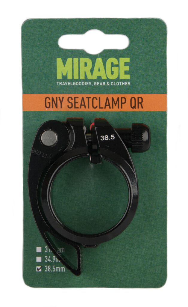 Mirage Zadelpenklem met snelspanner 38,5mm zwart