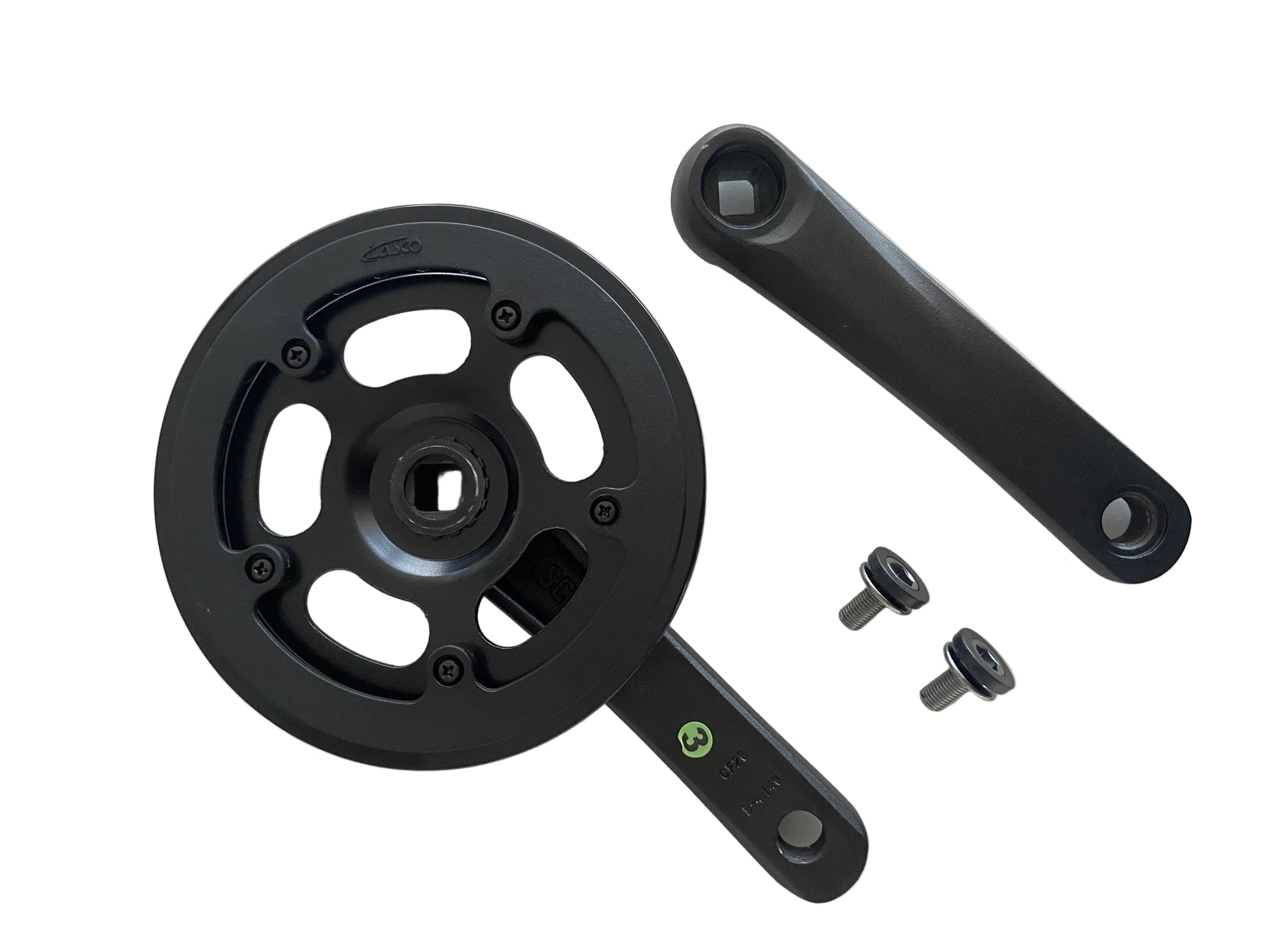 Lasco crankstel 32t 155mm dubbele beschermrand zwart