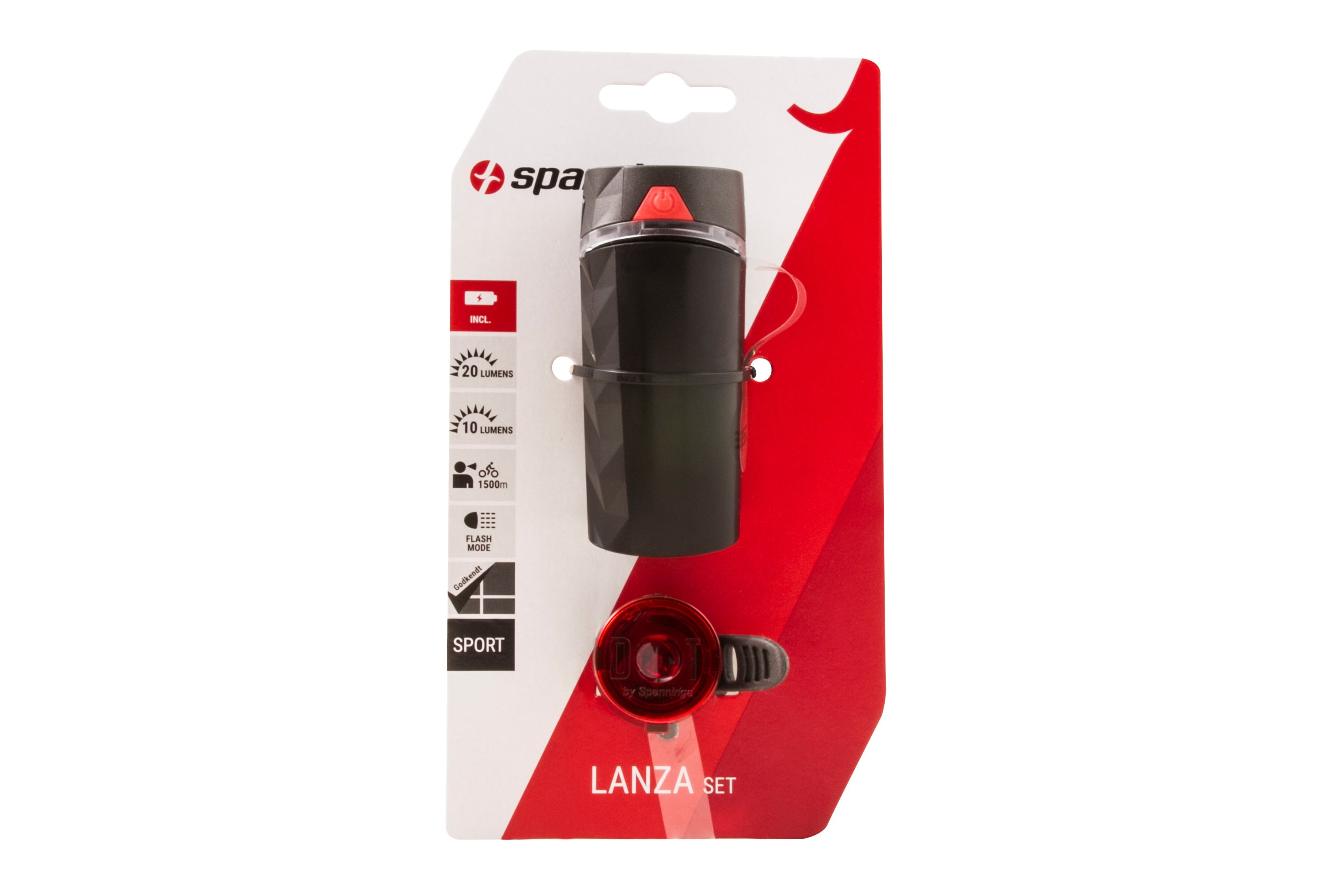 Spanninga Lanza + Dot Rear Battery Light Set