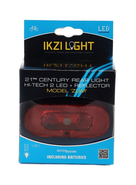 Buzaglo ikzilight achterlicht op drager zlim zwart reflectie-scherm en dragerfit 2 hi-tech led rood