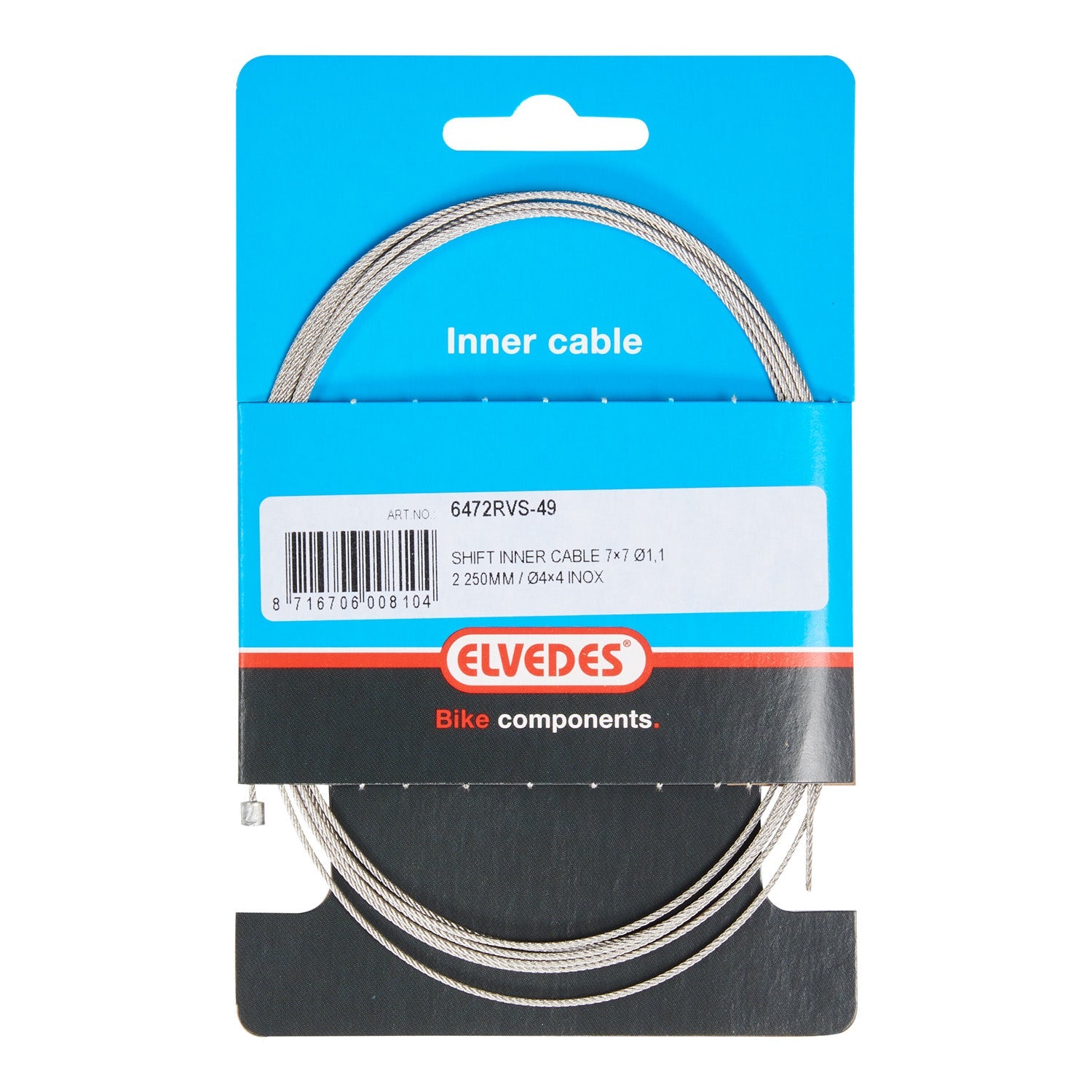 Elvedes cable systems bv elvedes schakel binnenk 2250mm rvs n-nippel 6472rvs-49