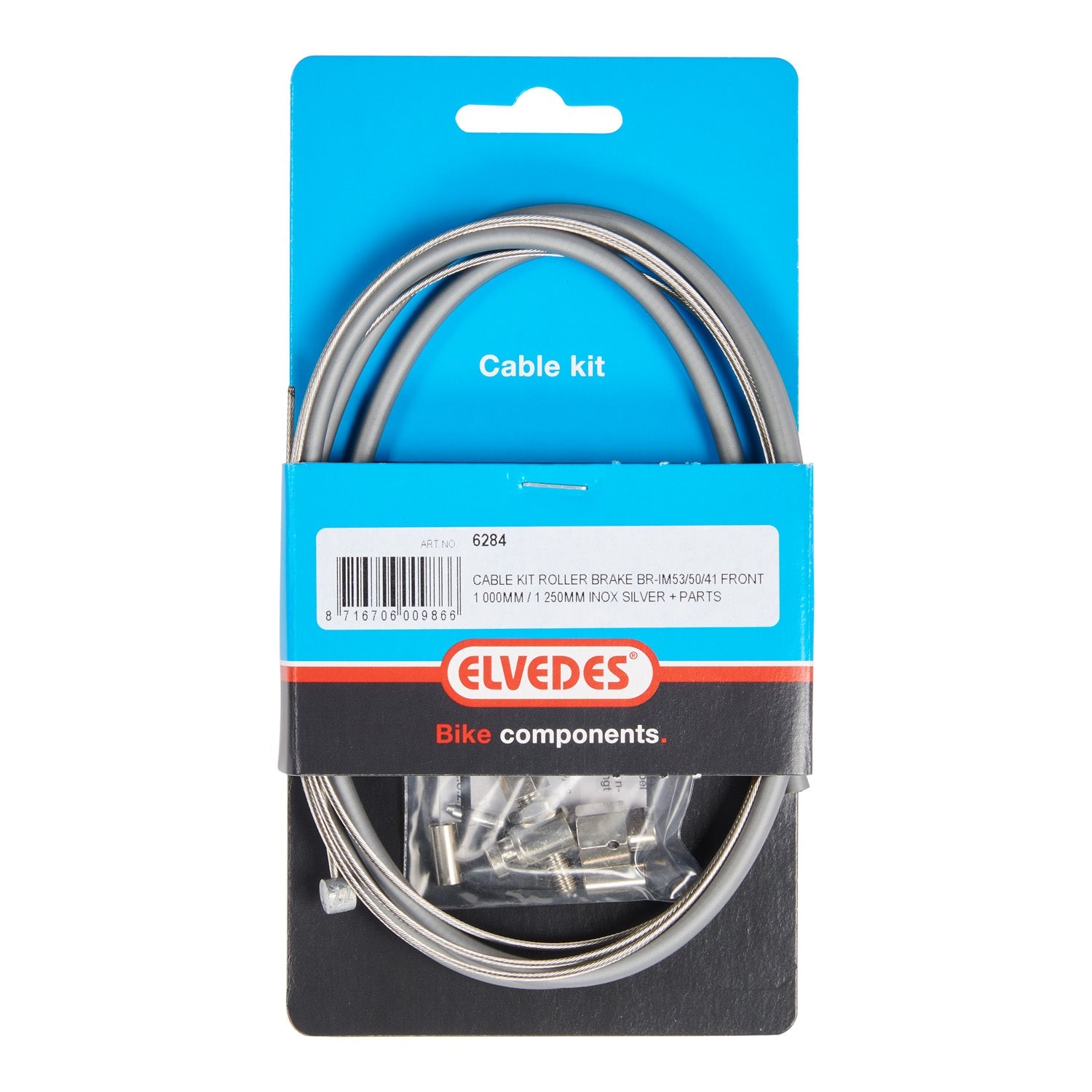 Voor remkabel nexus rollerbrake cpl. zilver6284