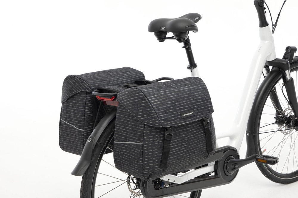 Joli double pannier MIK adapter - water-resistant polyester - 37L - 1.7kg - Nomi Black - sporty bike bag