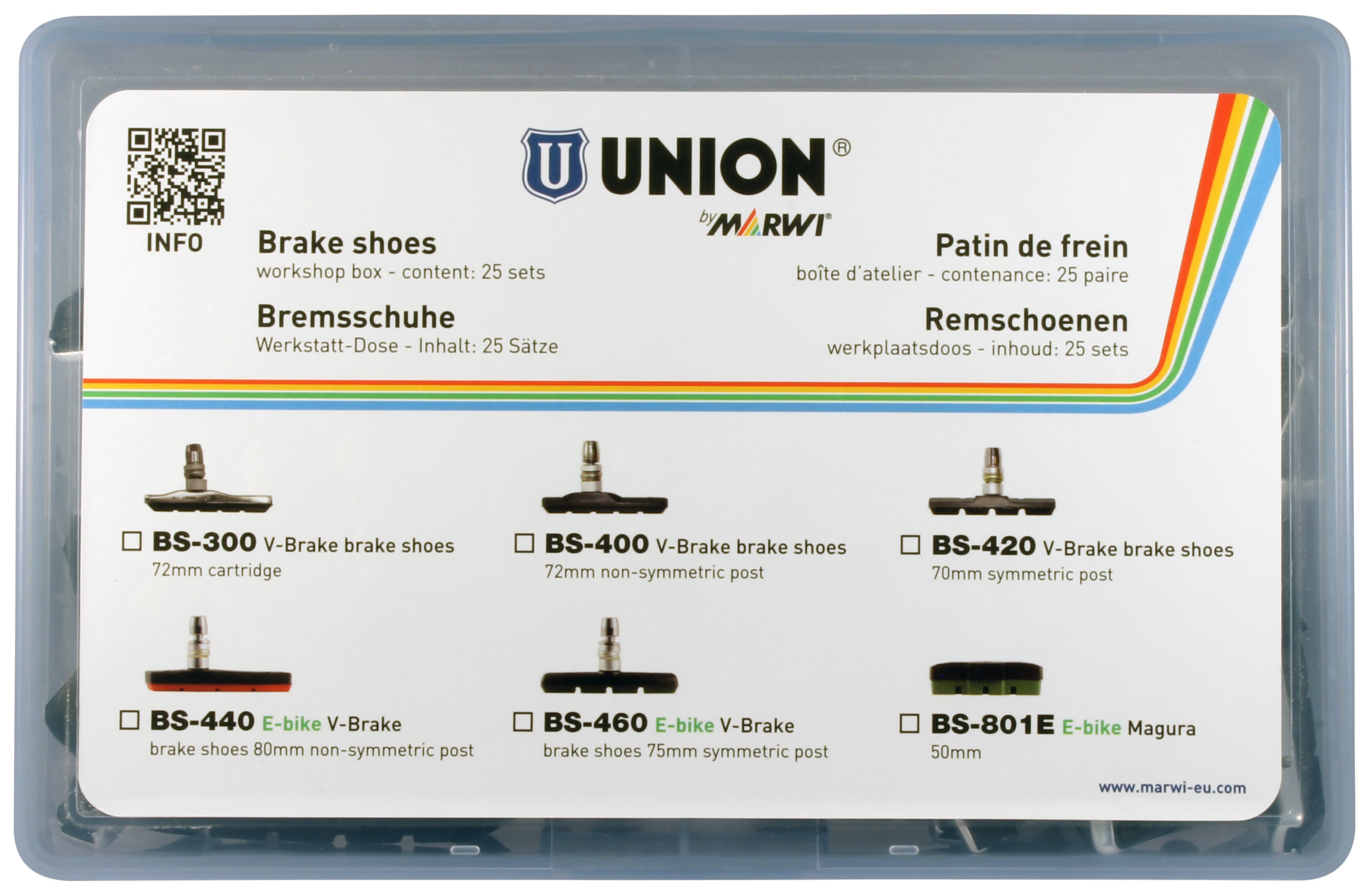 Marwi union velgremblokset bs-440 v-brake 80mm (25pr)