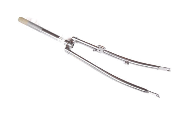 Fourche avant 28 avec 1 tube de fourche - came frein à tambour et crochet dynamo - gris